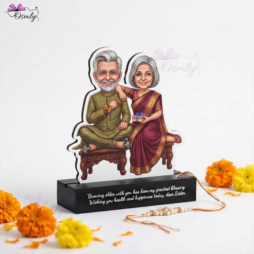 Old Sibling Rakhi Caricature