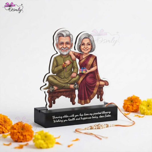 Old Sibling Rakhi Caricature