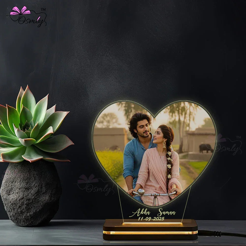 PersonalizedAcrylicHeartPhotoLamp - OSMLY