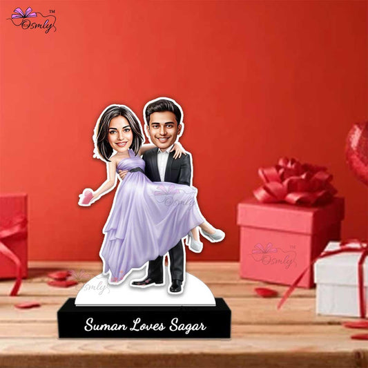 Personalized Couple Caricature MDF Cutout - OSMLY