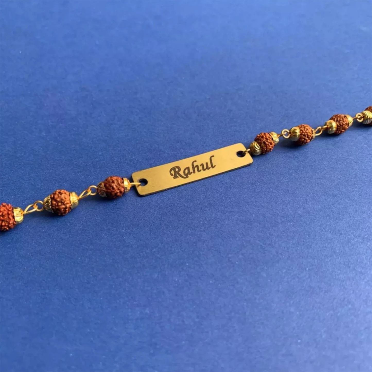 OSMLY Personalized Rudraksha Metal Rakhi from OSMLY Rakhi