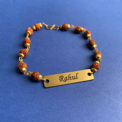 OSMLY Personalized Rudraksha Metal Rakhi from OSMLY Rakhi