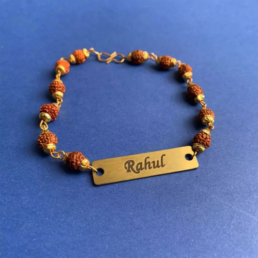 OSMLY Personalized Rudraksha Metal Rakhi from OSMLY Rakhi
