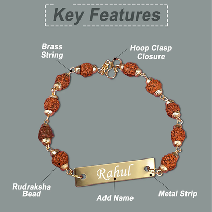 OSMLY Personalized Rudraksha Metal Rakhi from OSMLY Rakhi