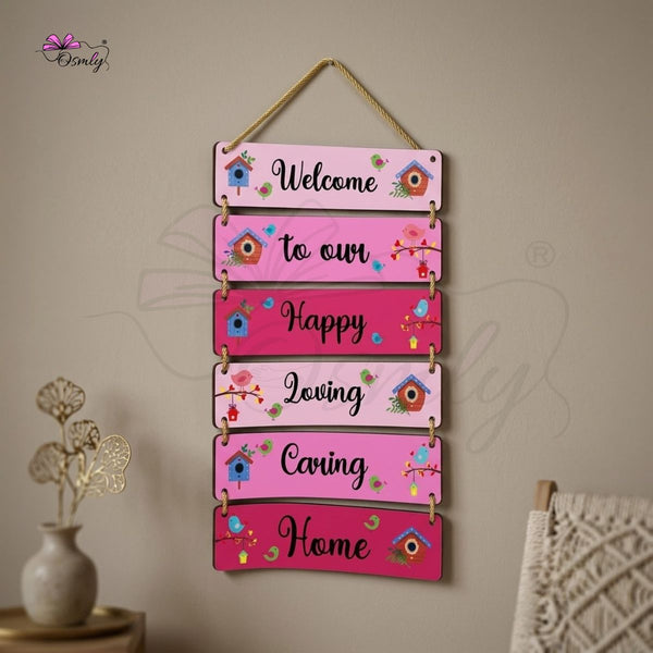 Pink Home Entrance MDF Wall Hanging