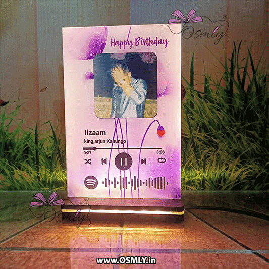 OSMLY Purple Flower Theme Spotify QR Plaque from OSMLY Spotify QR Plauqe