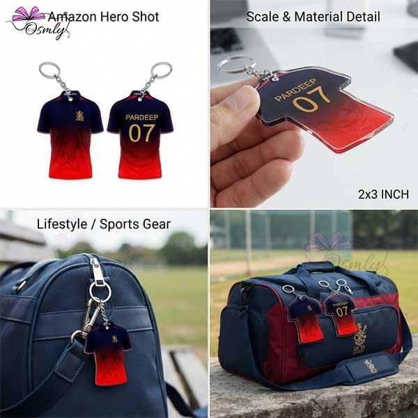 RCB IPL Cricket Keychain