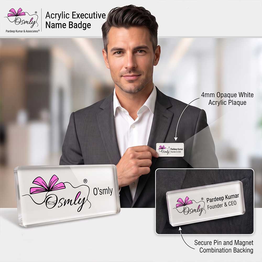 Rectangular Customized Acrylic Badge