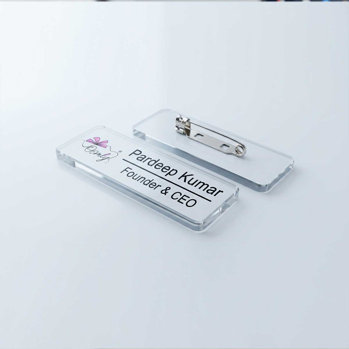 Rectangular Customized Acrylic Badge