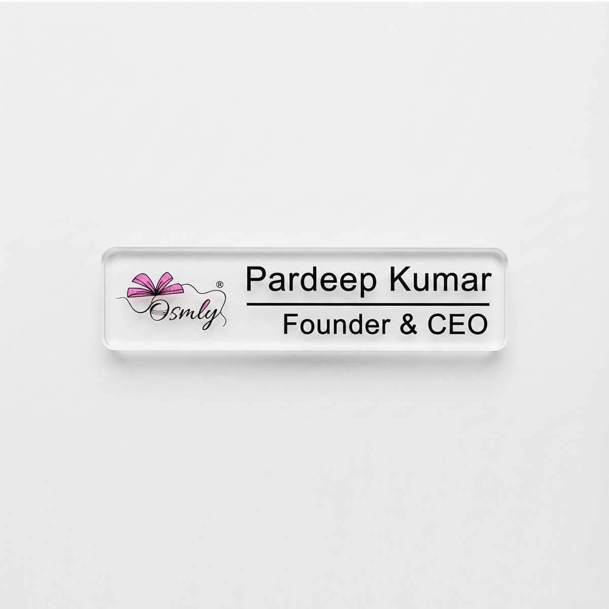 Rectangular Customized Acrylic Badge