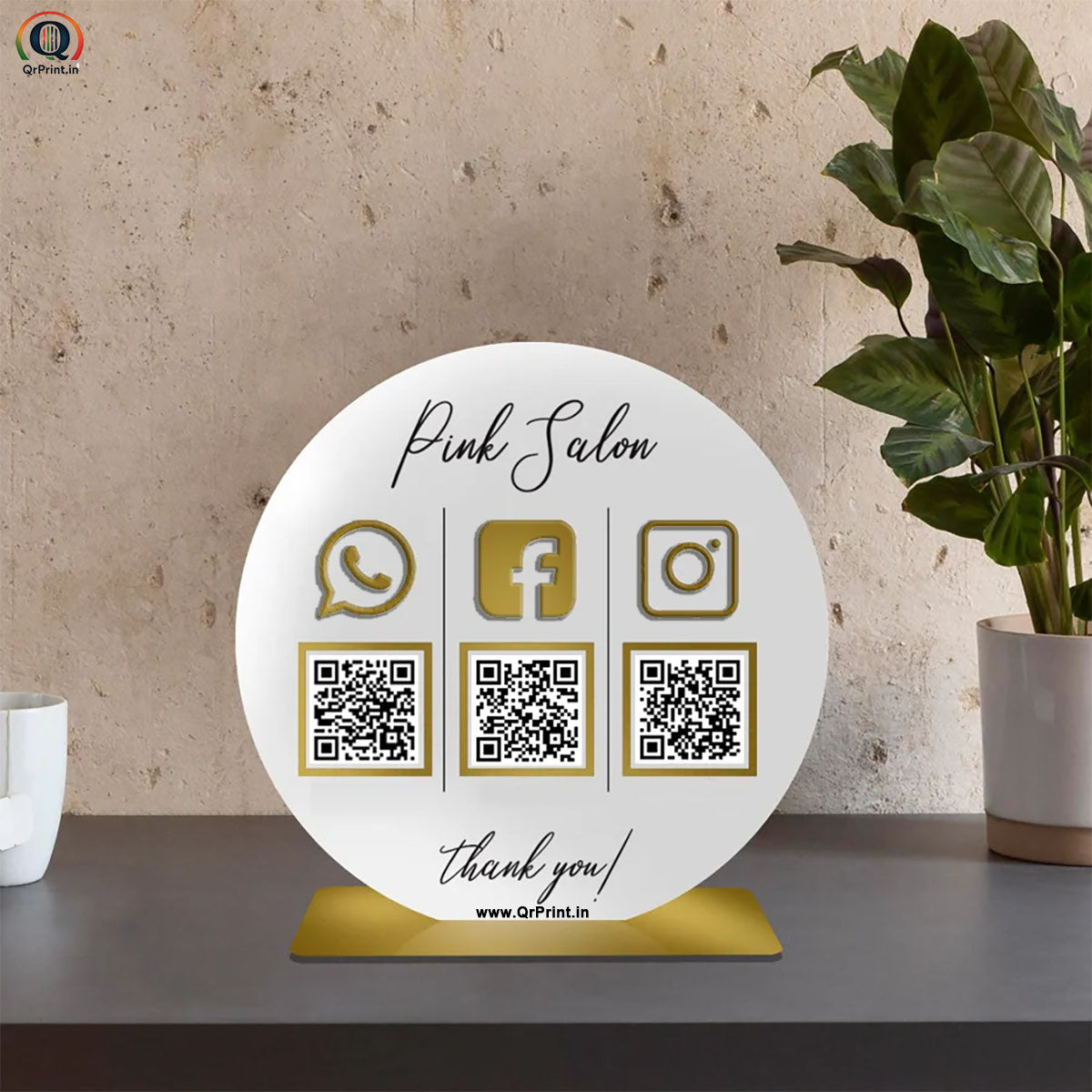 OSMLY Round Acrylic QR Stand from OSMLY QR Code Stand