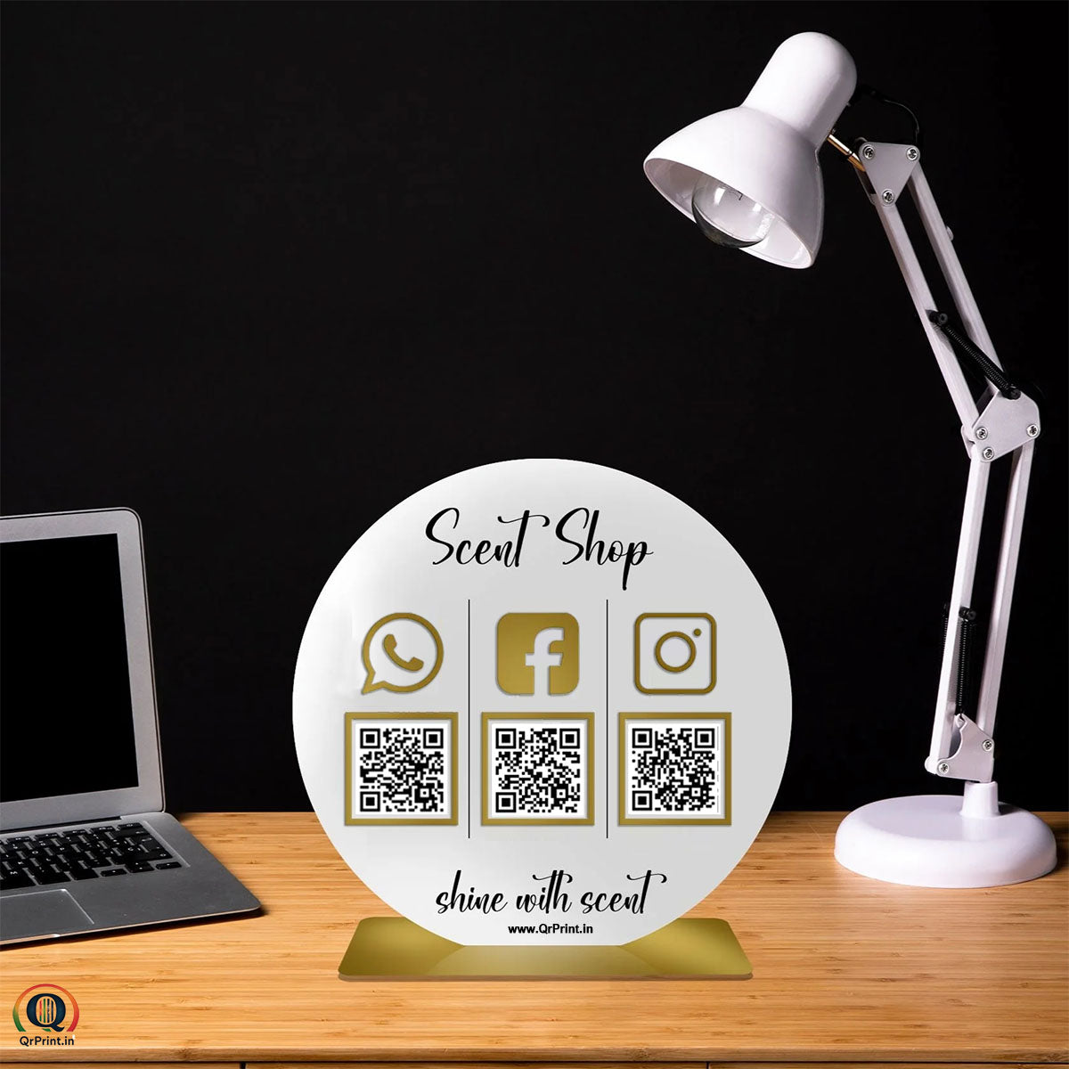 OSMLY Round Acrylic QR Stand from OSMLY QR Code Stand