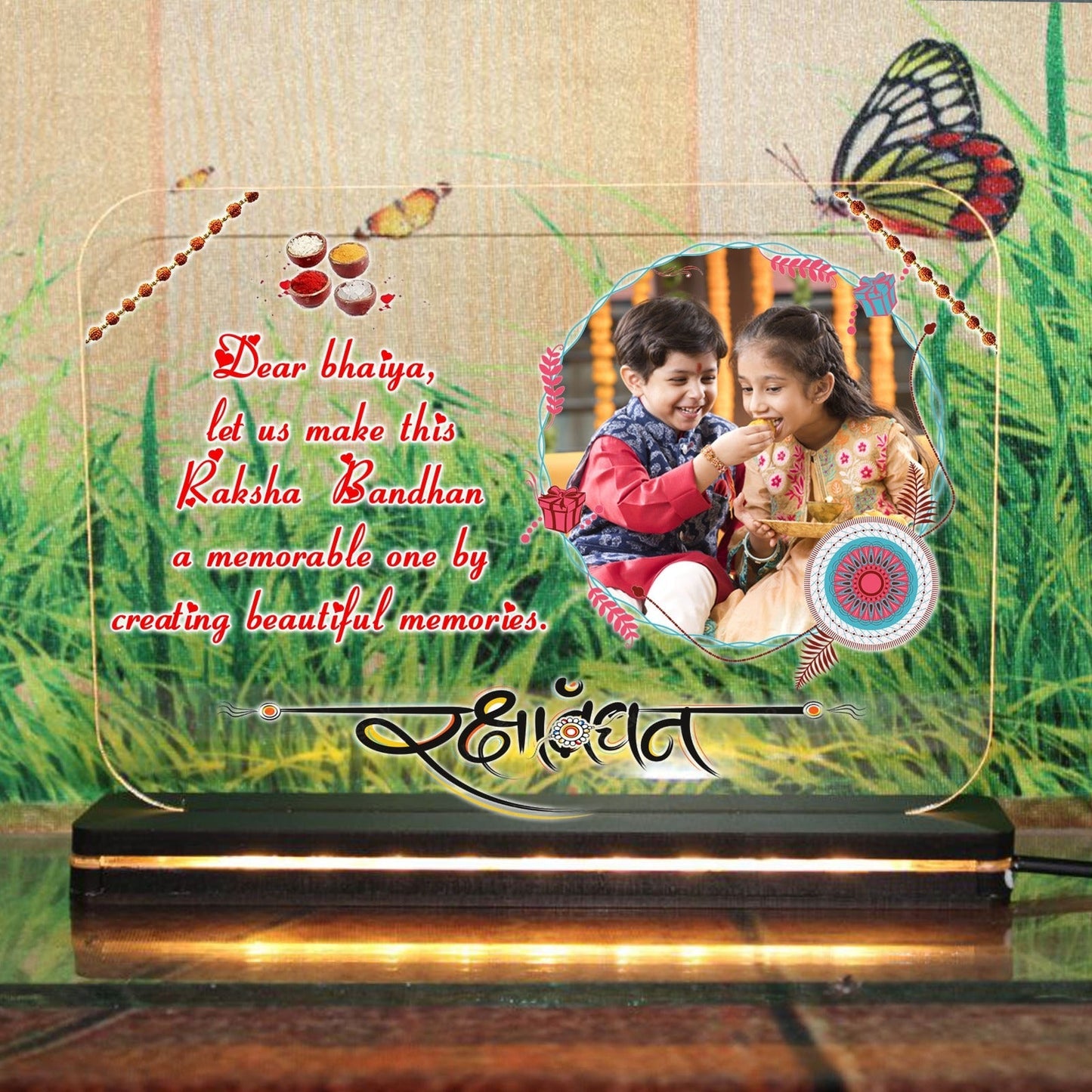 OSMLY Acrylic LED Rakhi Plaque from OSMLY Acrylic Rakhi LED Plaque