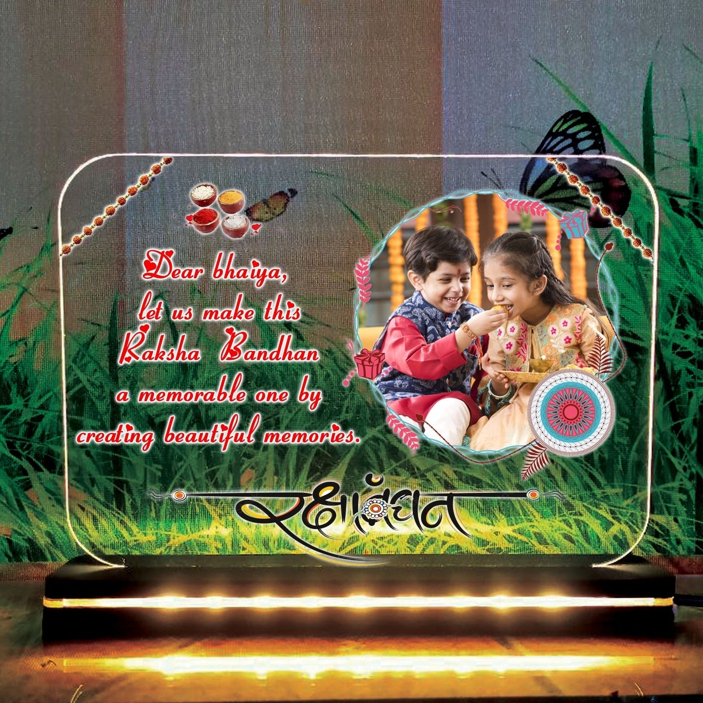 OSMLY Acrylic LED Rakhi Plaque from OSMLY Acrylic Rakhi LED Plaque