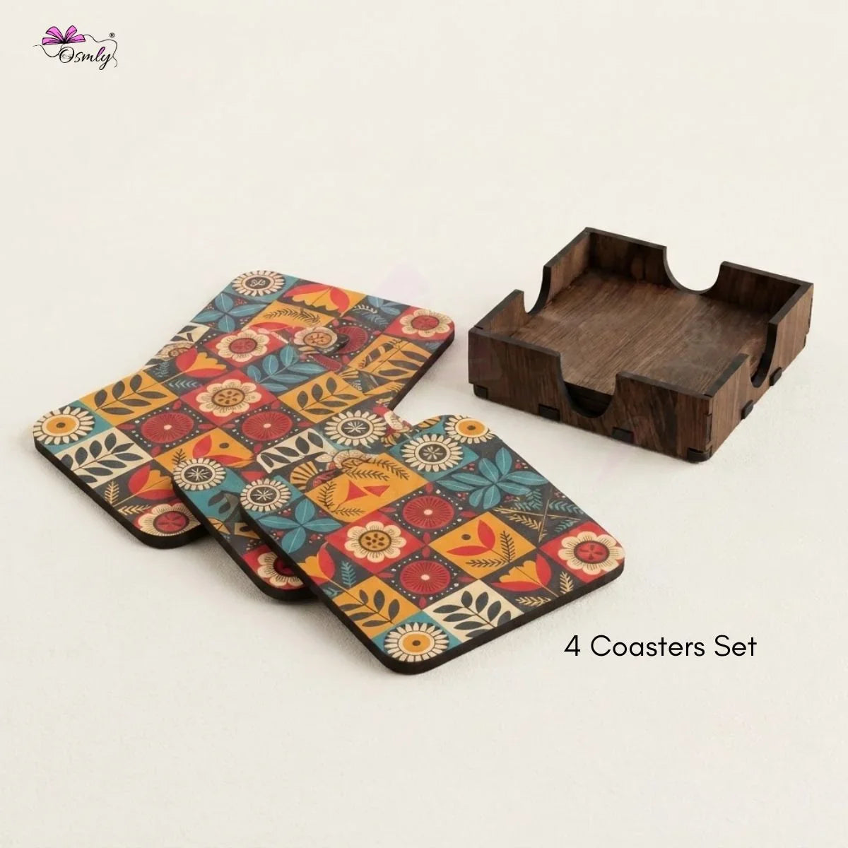 Wooden Tea Coasters Set