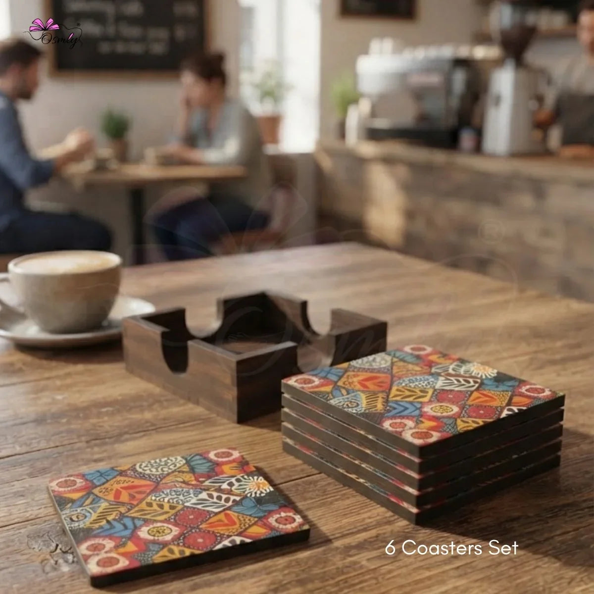Wooden Tea Coasters Set