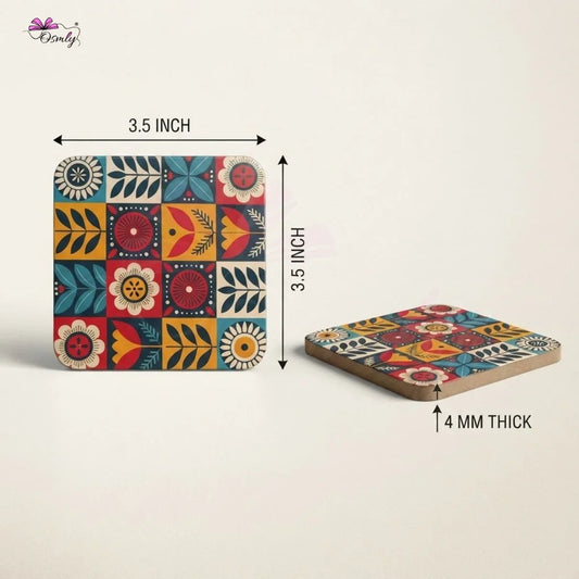 Wooden Tea Coasters Set