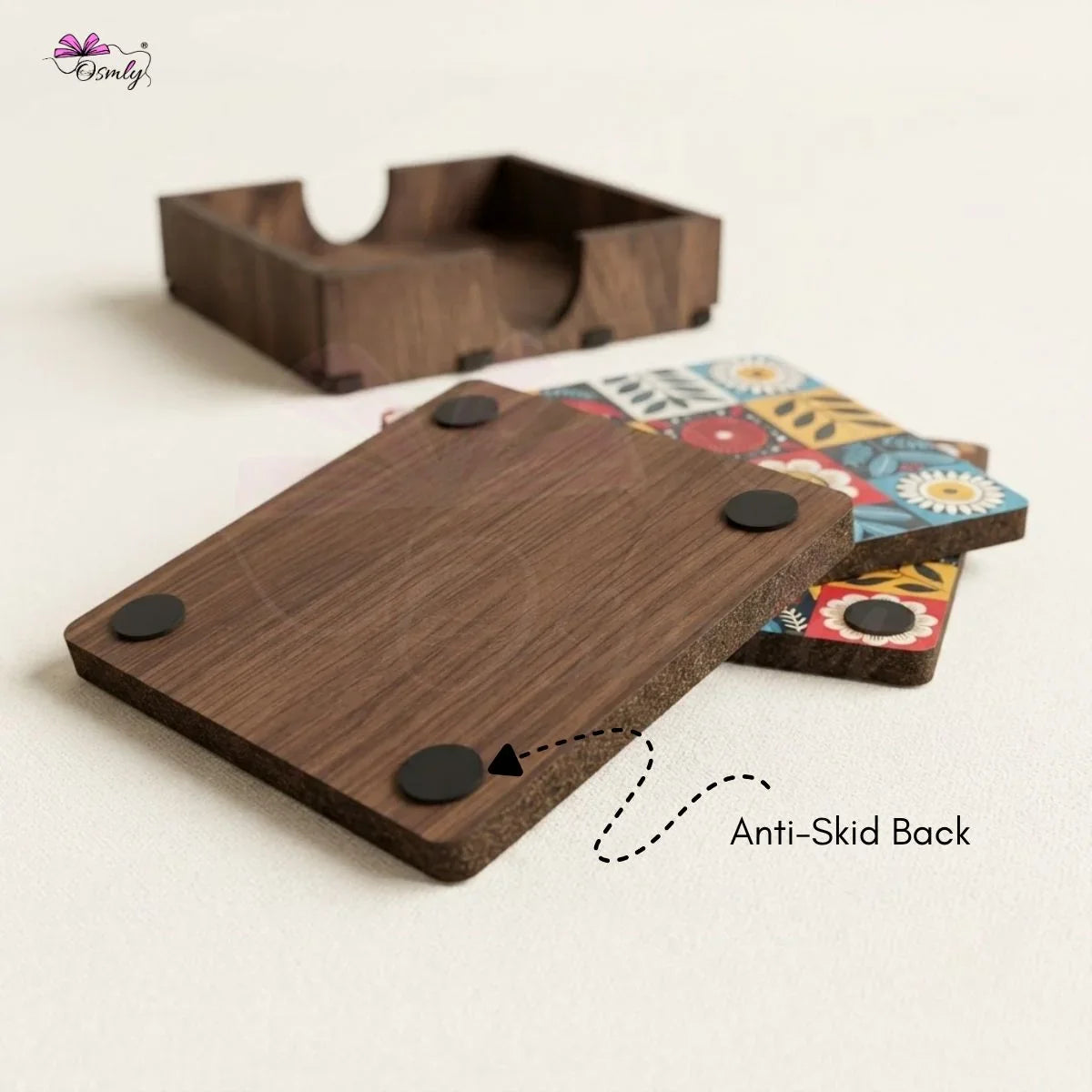 Wooden Tea Coasters Set