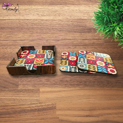 Wooden Tea Coasters Set