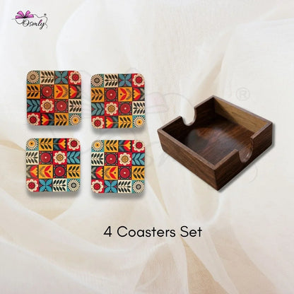 Wooden Tea Coasters Set