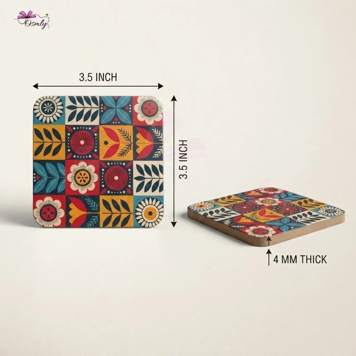 Wooden Tea Coasters Set