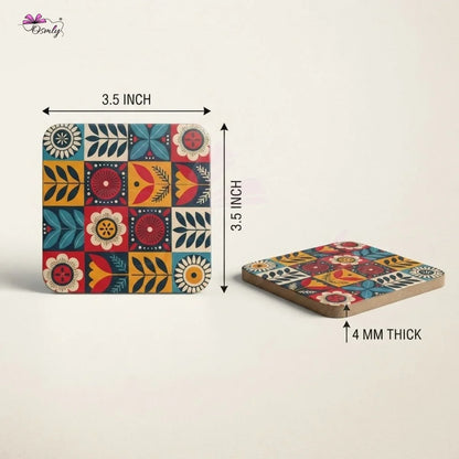 Wooden Tea Coasters Set