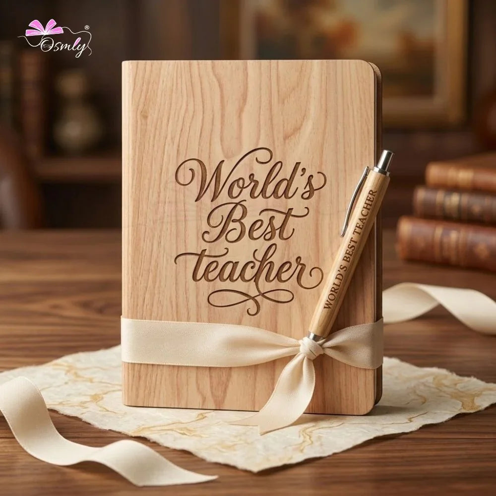 Wooden Teacher Diary Gift Set