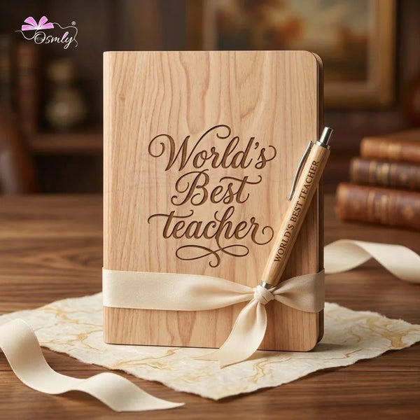 Wooden Teacher Diary Gift Set