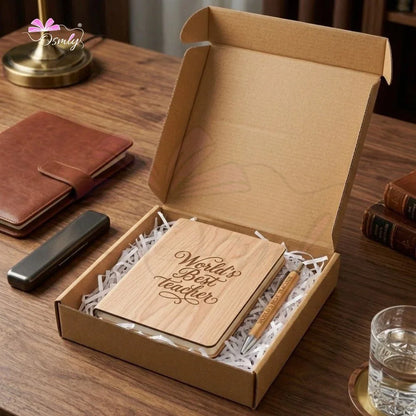 Wooden Teacher Diary Gift Set