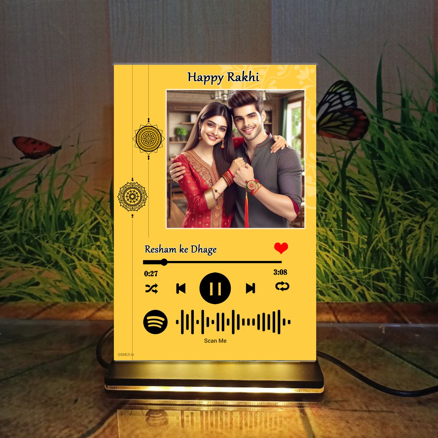Yellow Rakhi Theme Spotify Frame