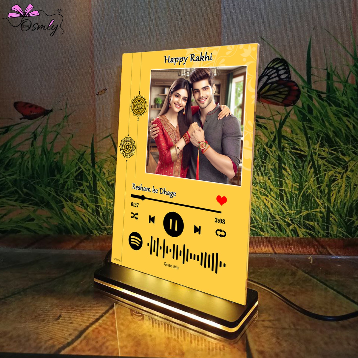 Yellow Rakhi Theme Spotify Frame