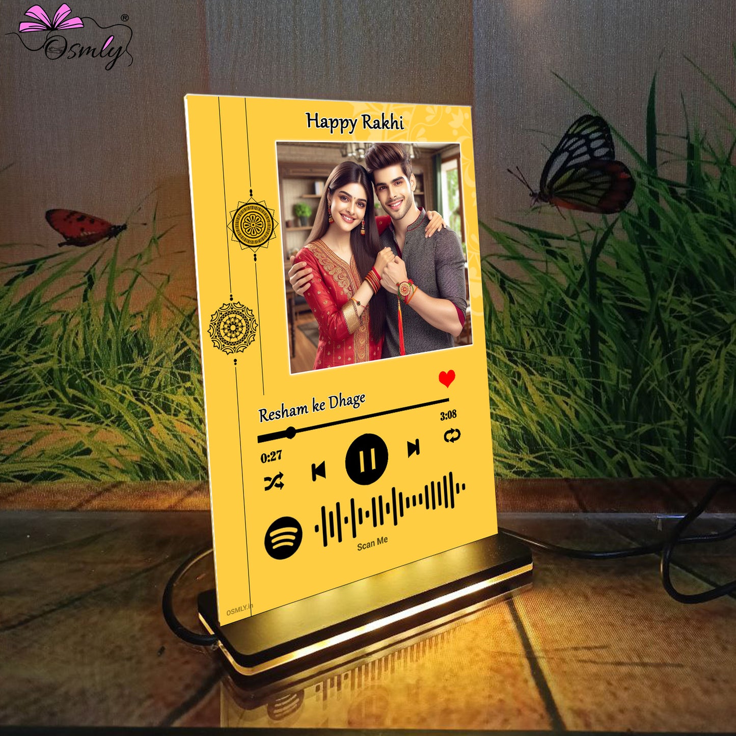 Yellow Rakhi Theme Spotify Frame