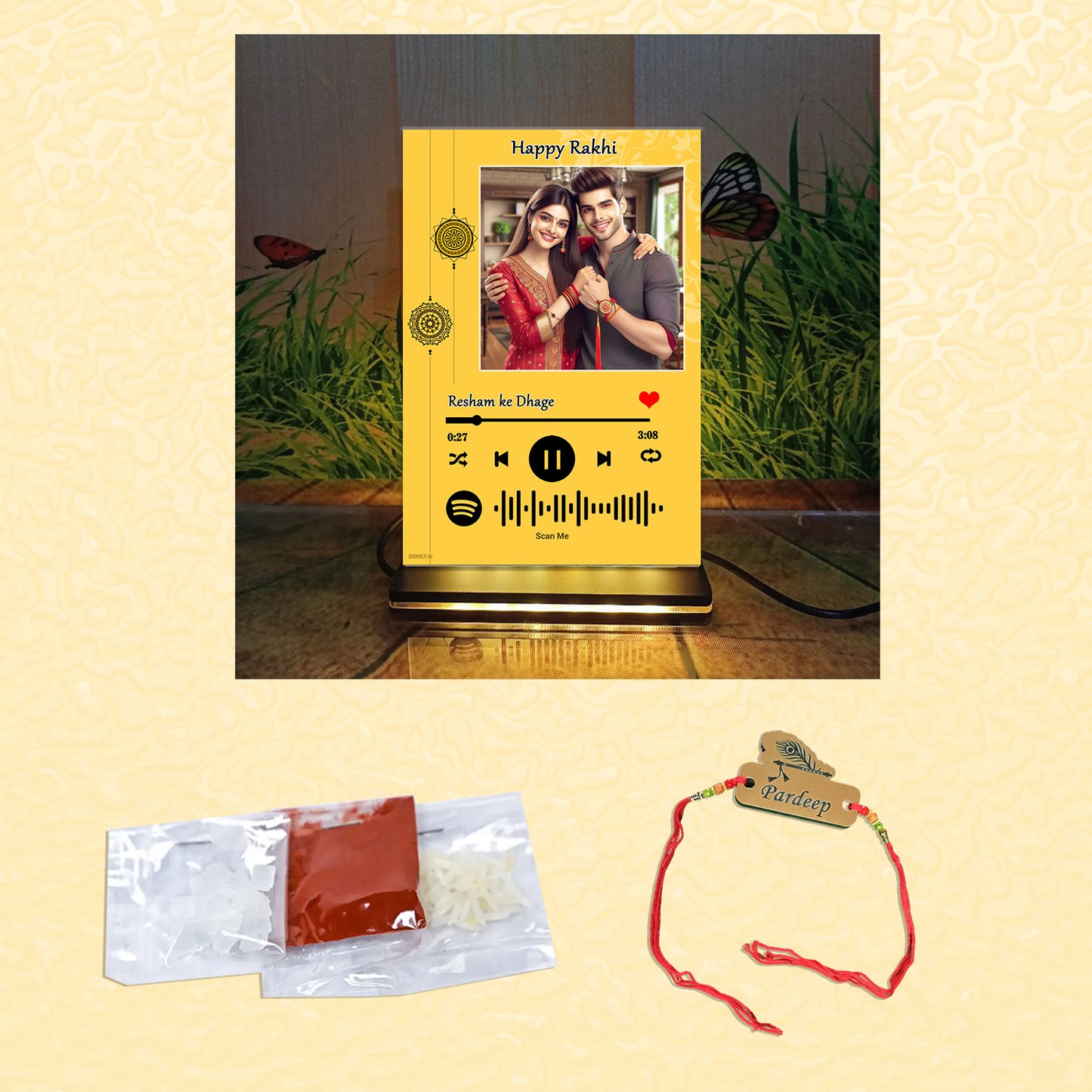 Yellow Rakhi Theme Spotify Frame