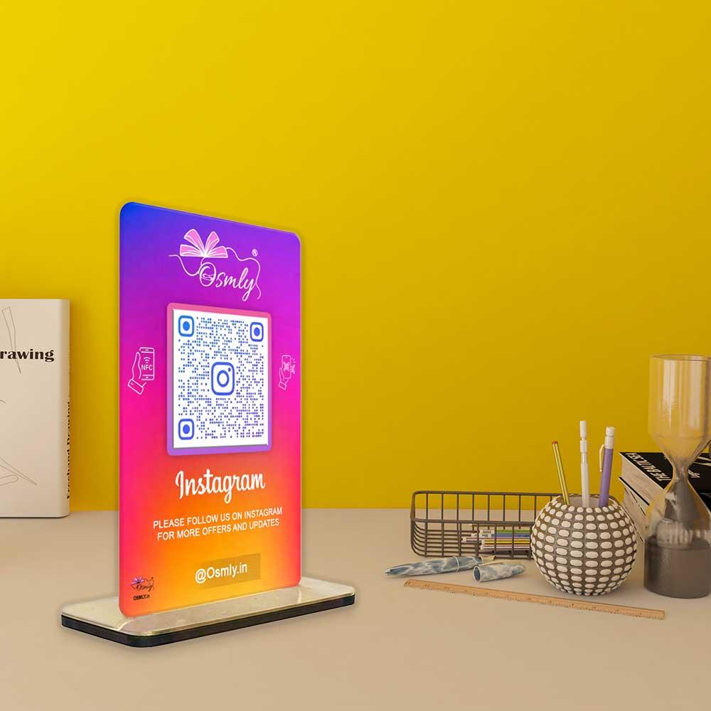 NFC Enabled Instagram QR Stand
