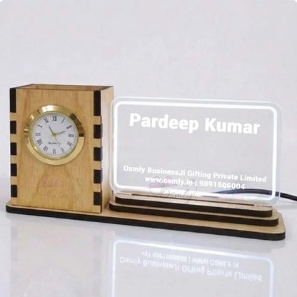 MDF Acrylic Pen Stand Clock