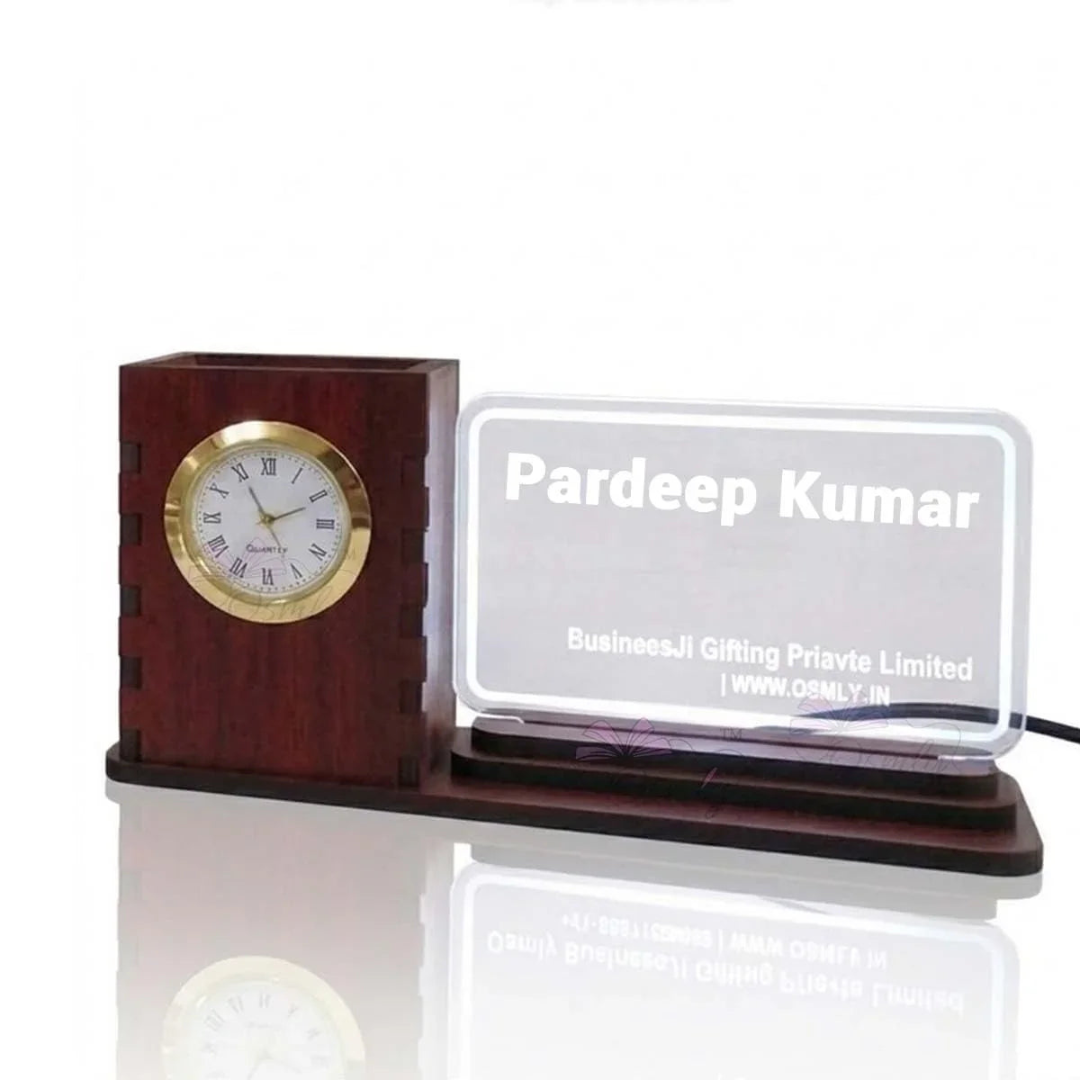 MDF Acrylic Pen Stand Clock