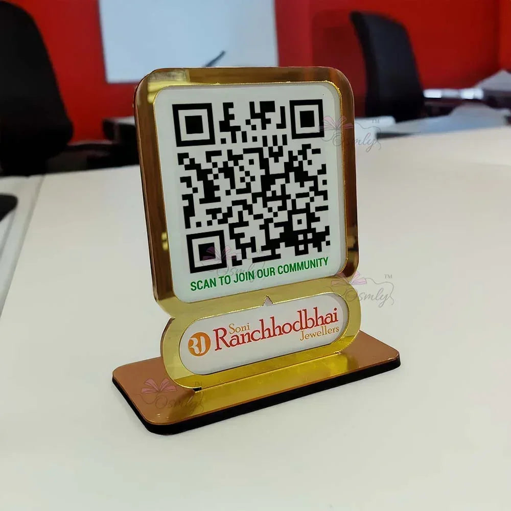 Gold Border Single QR Stand - OSMLY