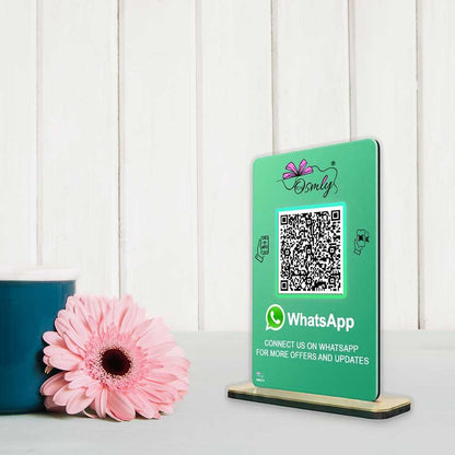 NFC-enabled WhatsApp QR stands