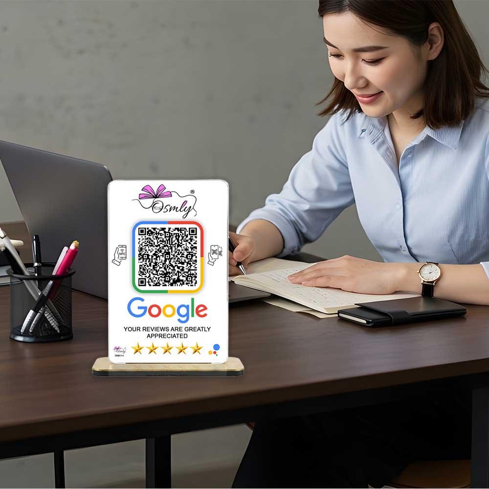 NFC Google Review QR Stand
