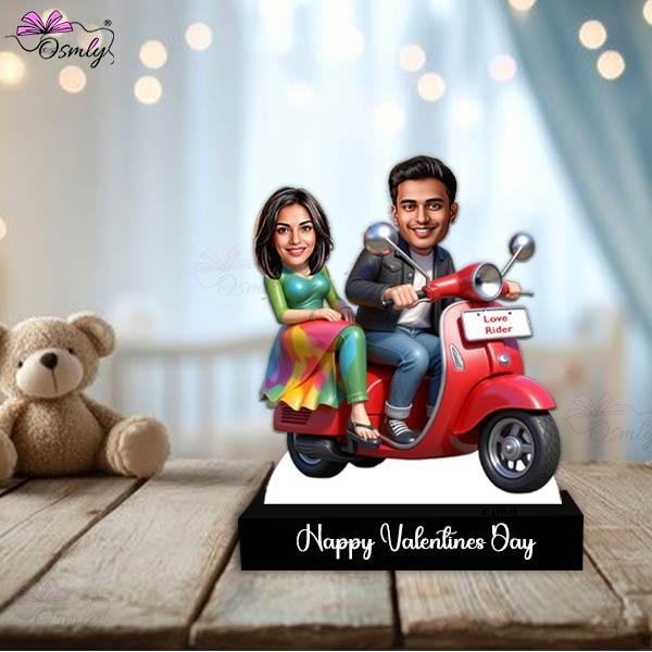 Customized Couple Bike Caricature - OSMLY