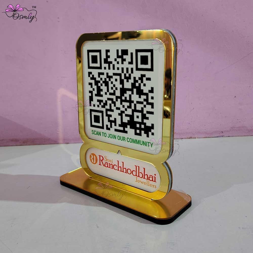 Gold Border Single QR Stand - OSMLY
