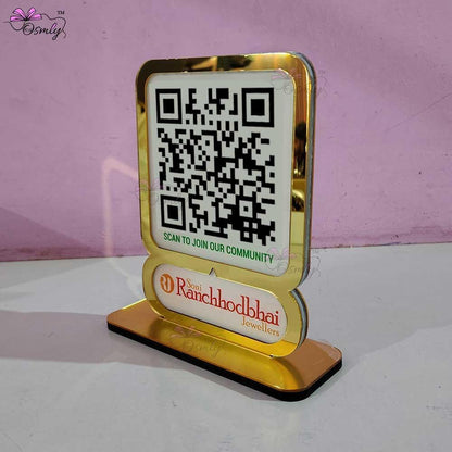 Gold Border Single QR Stand - OSMLY