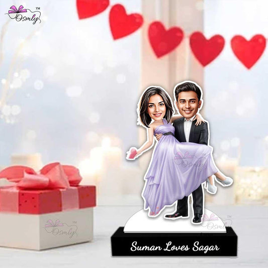 Personalized Couple Caricature MDF Cutout - OSMLY
