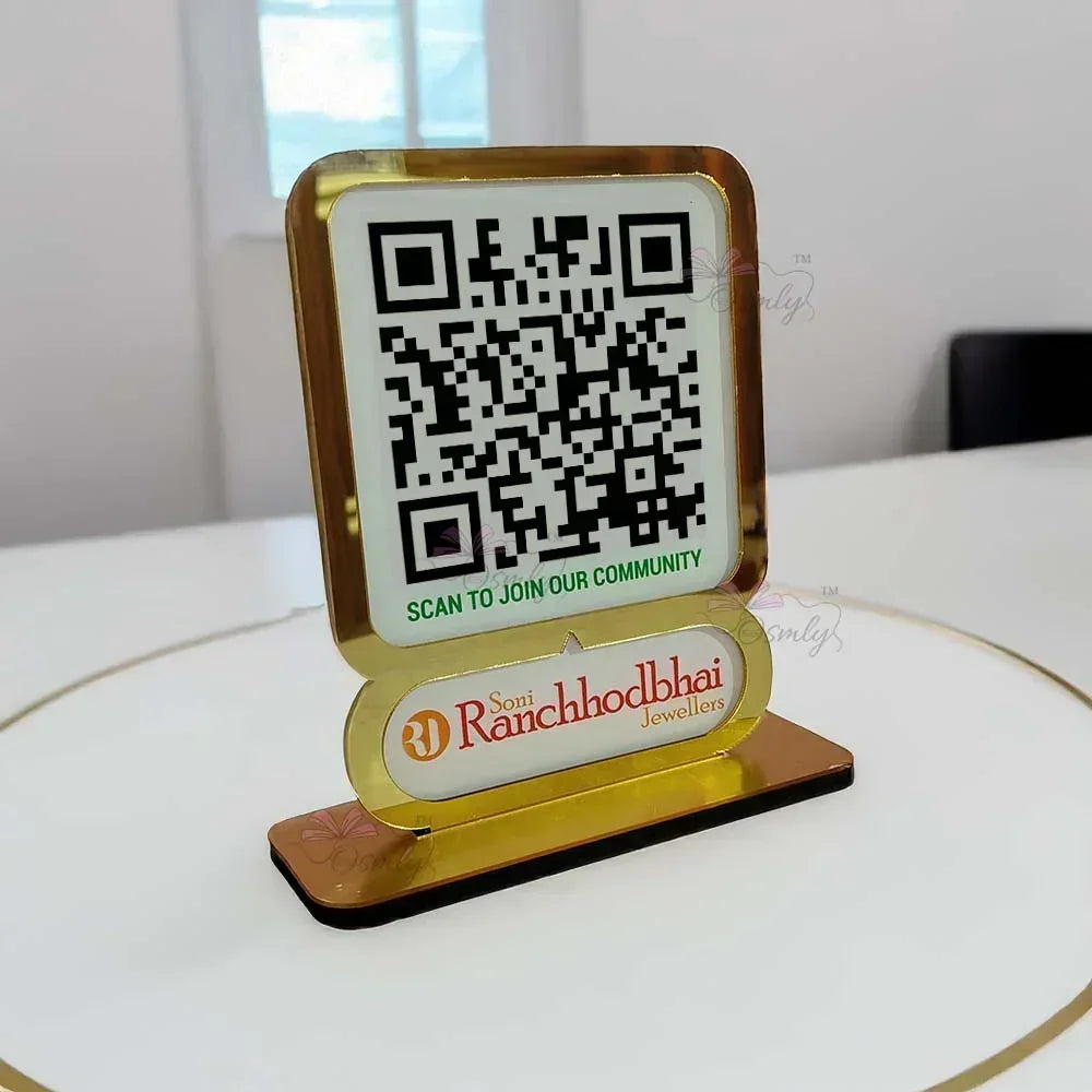 Gold Border Single QR Stand - OSMLY