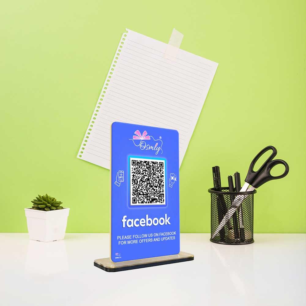 NFC Enabled Facebook QR Stand